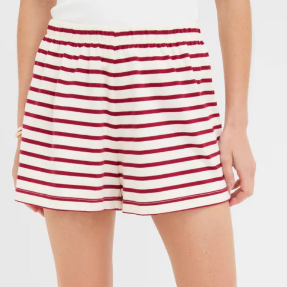Tuckernuck Red and Ivory Stripe Knit Olympia Short